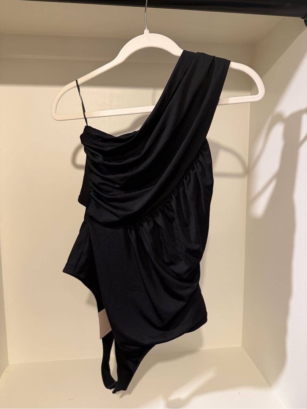 Superdown Bailee One-Shoulder Bodysuit in Black